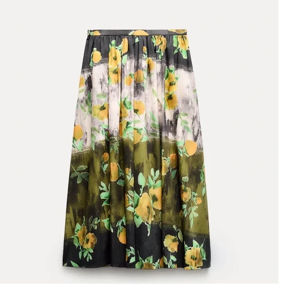 ZARA ZW WOMAN COLLECTION 2pc Co Ord Set Midi skirt & Blouse Size Medium NWT - Picture 10 of 16